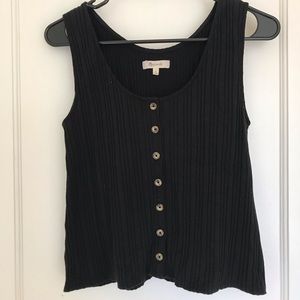 Ribbed button-front tank top - Madewell